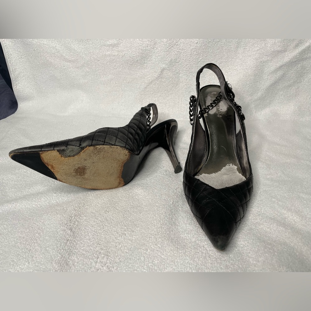 Black sling backs - worn